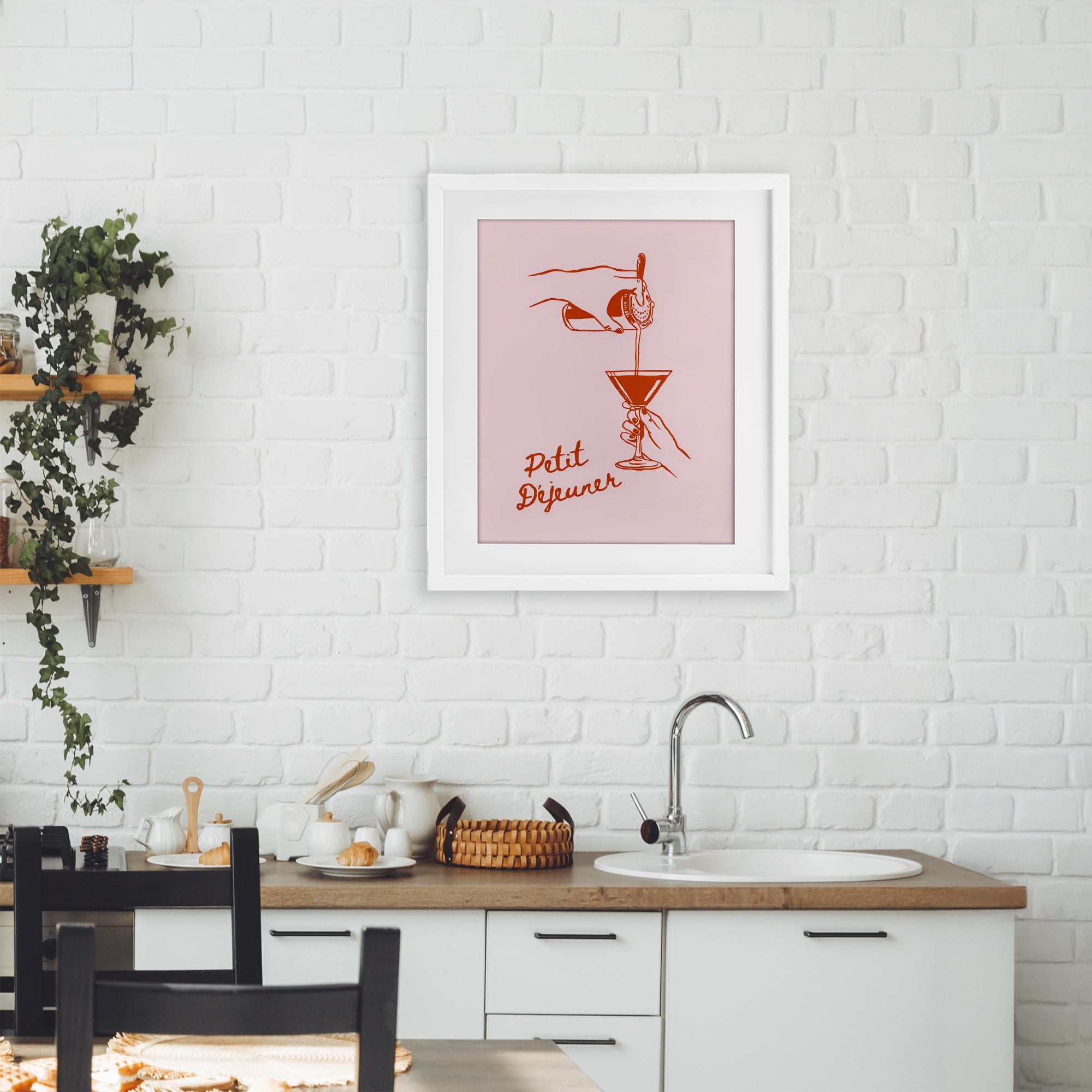 Stupell Industries Pouring Brunch Cocktail White Framed Print Under Glass, design by The Prints Vibe