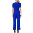 thumbnail image 3 of INSPIRAR CHIC Mono de Trabajo para Mujeres Elegante Cuello Cuadrado Manga Corta Abullonada Suelto Pierna Ancha Romper M Azul Real, 3 of 5