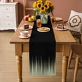 thumbnail image 2 of Sage Green Black Ombre Table Runner 48 Inches, Modern Abstract Striped Gradient Bed Runner Dresser Scarves Tabletop for Indoor Outdoor Parties/Ceremony/Banquet, 13" x 48", 2 of 8
