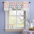 thumbnail image 4 of Valance Curtains for Kitchen Windows Spring Flower Easter Rabbit Rod Pocket Valance Colorful Checkered Pink Short Window Curtain Topper for Bedroom Living Room Bathroom 54x18in,1&nbsp;Panel, 4 of 9