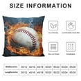thumbnail image 5 of Heduofu  Baseball Throw Pillow Cover Ball with Fire &amp; Water Printed Sport Themed Square Pillowcase Decorative Cushion Cover Gifts for Boys Men Living Room Couch Office Room Decor  White, 5 of 5