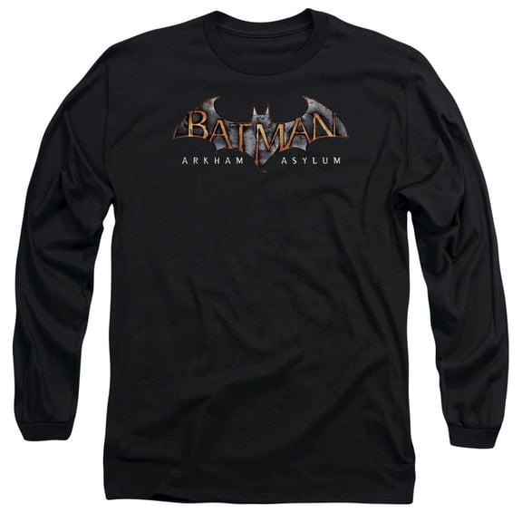 Batman Aa Arkham Asylum Logo Long Sleeve T-Shirt Adult 18/1 Black