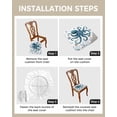 thumbnail image 2 of Stretch Dining Chair Seat Covers Set of 4, Removable Washable Chair Covers Seat Slipcovers, Blue Octopus Coral Chair Protector Dust-proof Chair Cover Seat for Kitchen/Office Decor, 2 of 6