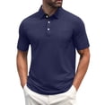 thumbnail image 3 of Mens Polo Shirts Short Sleeve Solid Color Golf Shirts for Men Casual Summer Classic Collar Shirts with Pocket, XL, 3 of 5