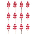 thumbnail image 1 of 12 unids bayas artificiales flores falsas flores rojas Decoración de árbol de flores para Navidad, 1 of 5
