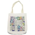 thumbnail image 1 of Amsterdam Tote Bag, Hand-drawn Style Houses of Vibrant Watercolor Splashes Details, Cloth Linen Reusable Bag for Shopping Books Beach and More, 16.5" X 14", Cream, by Ambesonne, 1 of 2