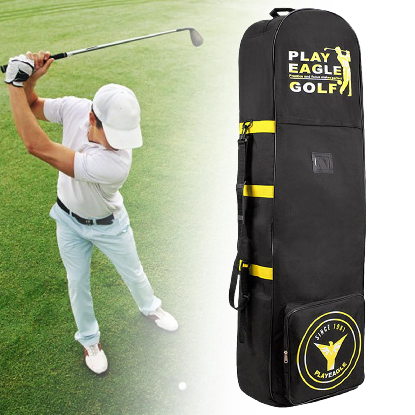 harayaa Airline Golf Travel Bag Golf Travel Cover Zipper Foldable Storage Bag Golf Clubs Yellow