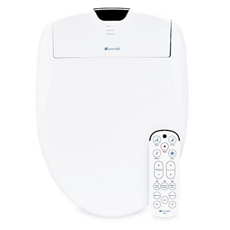Sedona Beige Elongated Toilet Seat - Brondell Swash 1400 Luxury Bidet Toilet Seat in Elongated White with Dual Stainless-Steel Nozzles and Nanotechnology Nozzle Sterilization| Endless Warm Water | Warm Air Dryer | Nightlight