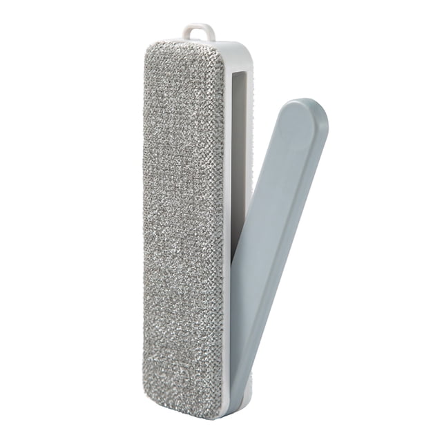 Moyic Cepillo de eliminación de vello electrostático, eliminador de pelusas de doble cara plegable, cepillo de eliminación de vello mágico para Suministros de limpieza para el hogar Gris Moyic HA002353-03