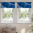 thumbnail image 2 of LALILO Kitchen Curtain Valance Art Oil Picture Blue Rod Pocket Window Curtain 52"x 18" Set of 2, 2 of 5