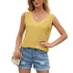 thumbnail image 5 of Camiseta de mujer Sexy Hollow Lace Manga corta Cuello en V Top informal suelto, Amarillo, L Kearding AP001247-07, 5 of 7