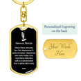 thumbnail image 3 of Hail Mary Polish Swivel Keychain Dog Tag Stainless Steel or 18k Gold, 3 of 8
