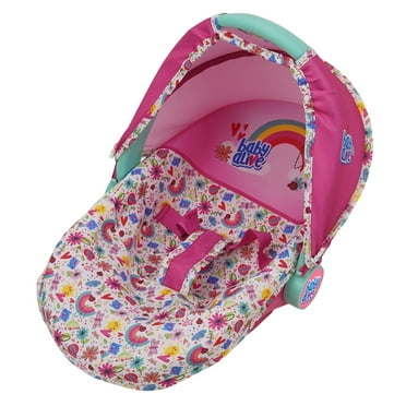 Baby Alive Deluxe Doll Car Seat Durable & Stylish Doll Accessories Polyester, Pink, 17.72"