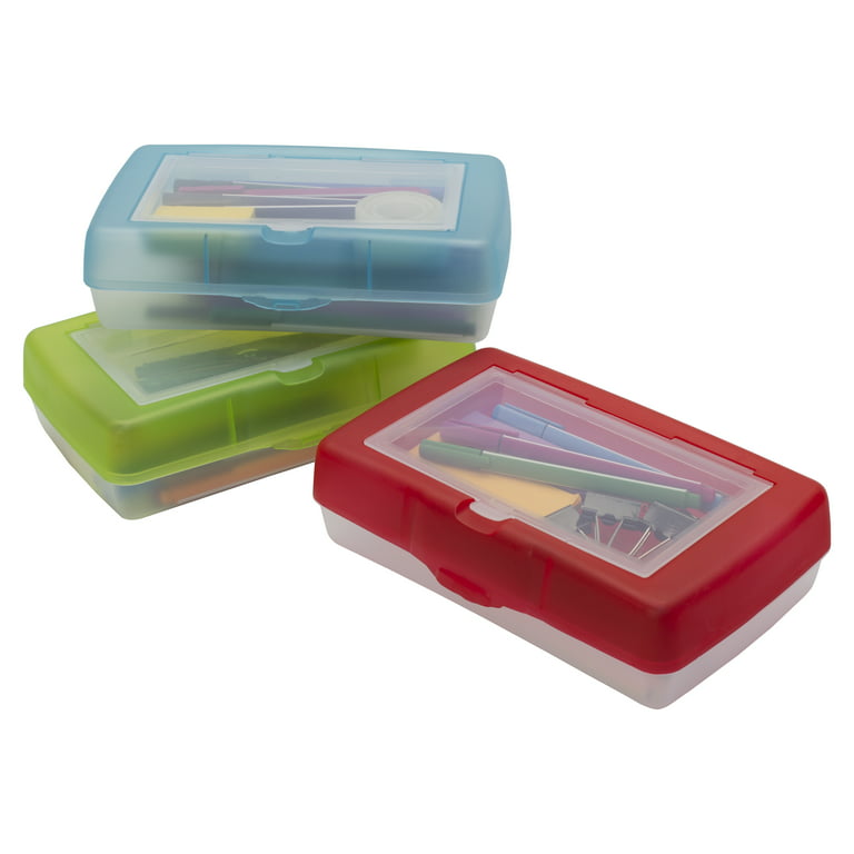 Storex Large Pencil Case, Assorted Colors (Case of 12