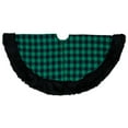 thumbnail image 4 of Northlight 48" Green and Black Plaid Plush Christmas Tree Skirt, 4 of 4