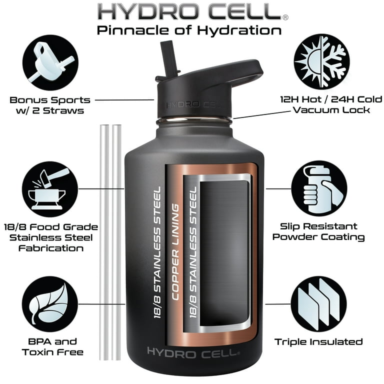 Hydro Flask Wide Mouth Water Bottle, Graphite, 32 oz