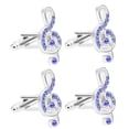 thumbnail image 1 of 2 Pairs Note Sleeve Buckles Shirt Sleeve Cufflinks Men Rhinestone Buttons, 1 of 9