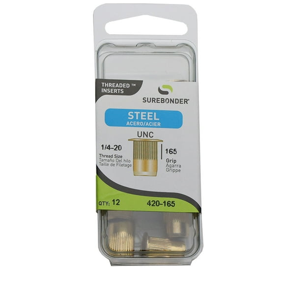 420-165 Threaded Inserts - 1/4-20 Thread Size - 12 Count
