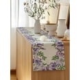 thumbnail image 5 of Table Runner 72 Inches Long for Kitchen Dining, Purple Flowers Dresser Scarf Farmhouse, Dining Table Decorations for Wedding/Parties, Spring Leaves Floral Plants Beige 14 x 72 In, 5 of 8