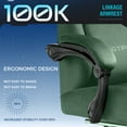 thumbnail image 3 of GTPLAYER Big & Tall Fabric Swivel Gaming Office Chair with Pocket Spring Cushion and Footrest, Green, 3 of 8