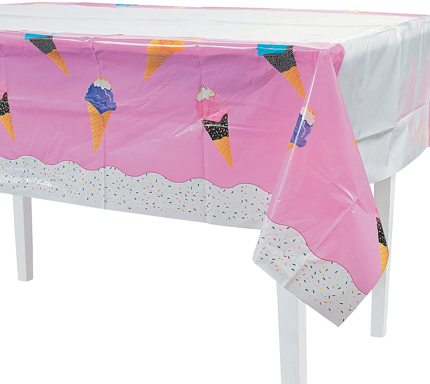 I Scream For Ice Cream Tablecover for Birthday Fun Express Print Table Covers Birthday Table Covers Party Supplies 1 Piece FNEIN-70/7045