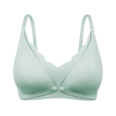 YHGFVOKJ Bras for Women Seamless Lace Nursing Strap Lined Bra Wire with Front Double Opening Clasp for Pregnancy Postpartum Comfort Underwear Womens Bralettes Green M