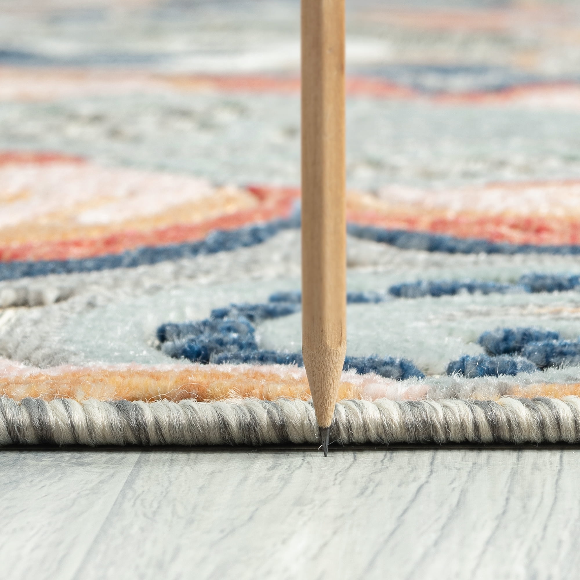 Bliss Rugs Floral Indoor Outdoor Rug Water Resistant Runner Rug for Patio, Hallway, Entryway, Deck, Gray ,2' x 8'