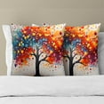 thumbnail image 3 of Colorful Tree Decorative Pillow Covers - Rainbow Plant Art Throw Pillow Covers 18x18 Inch Multicolor Pillowcases Set of 2 Modern Home Decor for Sofa Bedroom Car Couch, 3 of 6