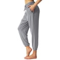 thumbnail image 4 of Running Sweatpants for Women Drawstring High Waist Side Stripes Workout Cotton Athletic Lounge with Pockets, 4 of 6