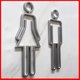 thumbnail image 1 of Señal de Inodoro para Hombres Y Mujeres, Señal de Baño, Pegatinas de WC, Calcomanías, Señalización de Baño, Señal de Símbolo de Inodoro para Decoració Plata Macarena Letrero para puerta de baño, 1 of 8