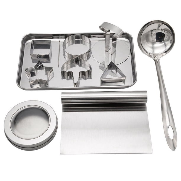Fiudx Juego de Herramientas para Hornear, Cortador de Acero Inoxidable de 11 Piezas, Kit para Hacer Galletas y Dulces, Materiales Duraderos, Juego de Fiesta Familiar Divertido, Idea de Regalo Perfect