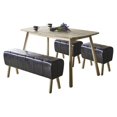 thumbnail image 2 of ACME Dessa Bench in Black PU & Natural, 2 of 2