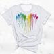 thumbnail image 5 of Camisetas de Manga Corta para las Mujeres Impresas Cuello Redondo Casual Camiseta, 95% Poliéster 5% Spandex Vintage Ligero Top para Diario, Fiesta Y Primavera, 5 of 5
