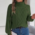 thumbnail image 6 of Wancir Women's Turtleneck Sweater Chunky Long Sleeve Knitted Pullover High Low Hem Trendy 2024 Fall Winter Basic Jumper Top, 6 of 9