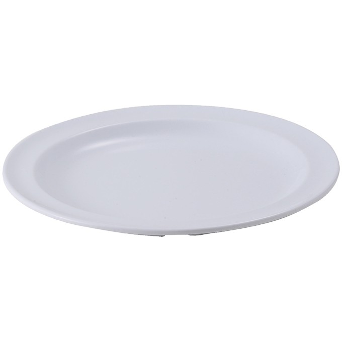 6 1/2" Melamine Round Plates, White,Pack of 4