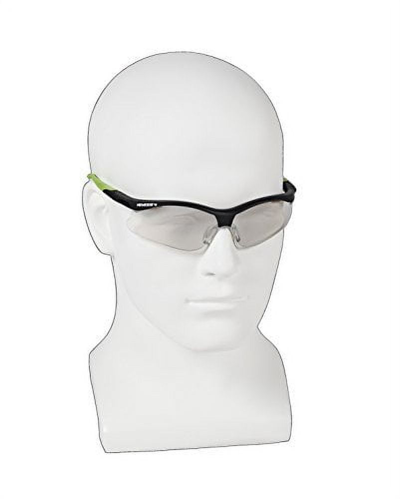 Jackson Safety 38480 V30 Nemesis Small Safety Glasses, Indoor/Outdoor Lenses  with Black Frame and Green Tips Pack of 12