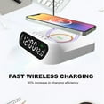 thumbnail image 4 of Wireless Charging Loud Alarm Clock, Multifunctional Safe Stable 4-8mm Charging Distance Wireless Charger Alarm Clock  for Desk Black,White, 4 of 7