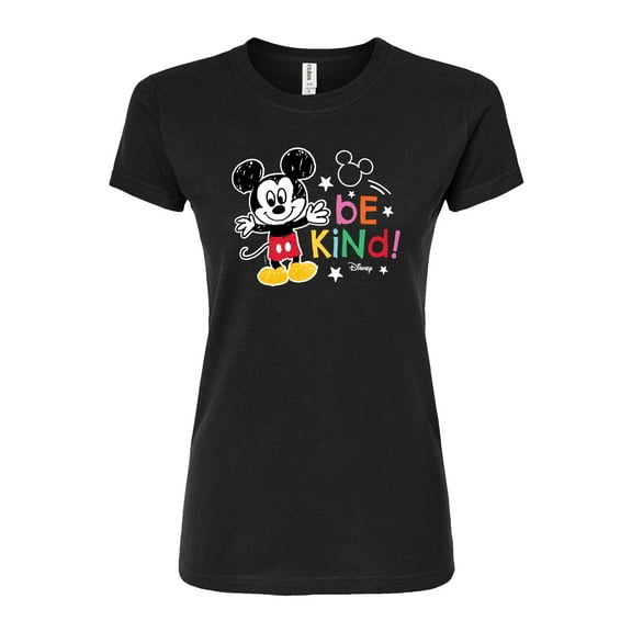 Disney - Mickey Mouse - Be Kind - Juniors Fitted Graphic T-Shirt