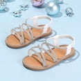 thumbnail image 2 of newwalpole Girls' Toddler Butterfly Sandals Comfy Hook-and-Loop Summer Shoes for Kids Silver for Size 12, 2 of 7