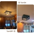 thumbnail image 4 of Farmhouse Wood Flush Mount Ceiling Light, Black Metal Rustic Close to Ceiling Light Fixtures with 4 E26 Blub Socket, Outdoor Porch Lights Ceiling Mount for Kitchen Entryway Hallway Dining Room, 4 of 8
