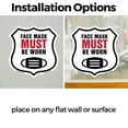 thumbnail image 3 of Caution Face Mask Must Be Worn (5 Pack) 6 inch X 6 inch Shield Shaped Heavy Duty 3.2 mil Vinyl Decals Weather Resistant Made in the USA, 3 of 5