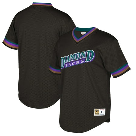 Arizona Cycling Jersey Arizona Diamondbacks Mitchell & Ness Cooperstown Collection Mesh Wordmark V-Neck Jersey - Black ()