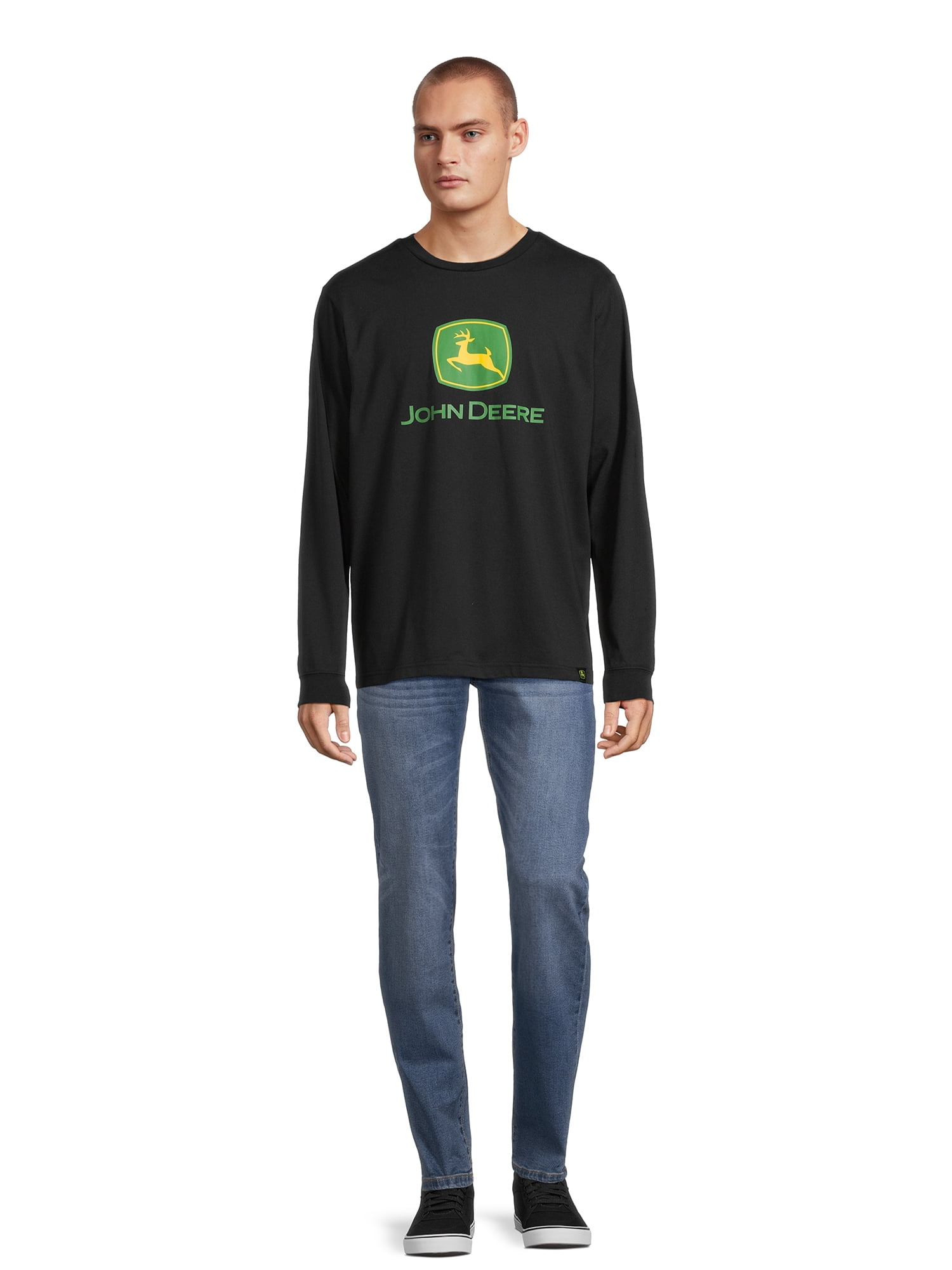 John Deere Men's and Big Men's Jersey Graphic Long Sleeve Tee T-Shirt, up to Size 3XL
