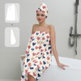 thumbnail image 2 of Colevkie Women 2 Pieces Bath Wrap Set Bath Skirt and Shower Cap Quick Drying Adjustable Soft Shower Skirt Beach Towel Absorbent for Bathroom Sauna Spa Printed Heart Balloon Pattern, 2 of 8