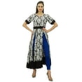 thumbnail image 2 of Bimba Women Designer Long Front Slits Kurti Dress Indian Clothing Rayon Tunic Top, 2 of 9