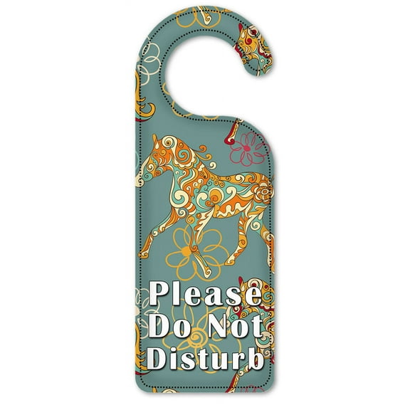 Do Not Disturb Door Knob Hanger Sign - Paisley Horses