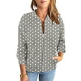 thumbnail image 2 of jobturf Womens Bomber Jacket Holiday Full Zip up Short Coats Long Sleeve Going Out Tops Fall Spring Fashion Polka Dots Lightweight Jackets with Pockets, 2 of 6