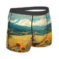 thumbnail image 3 of Balery Field Style Bicycle Young Sunflower Men's Boxer Briefs, Soft and Breathable Cotton Underwear with nylon Waistband-Medium, 3 of 9