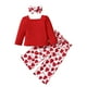 thumbnail image 1 of Odeerbi 1-4 Años Niñas Conjuntos de San Valentín Estampado de Amor Tops de Algodón de Manga Larga Pantalones Anchos Conjunto de Dos Piezas, 1 of 8