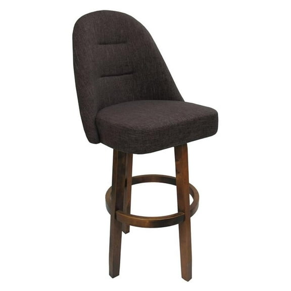 Swivel Counter Bar Stool 26" M-235 Vivian Base -Sanora Brown Fabric -Dark Moca